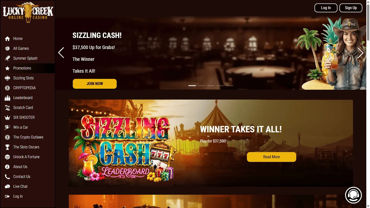Lucky 7 Casino promotions screen on desktop